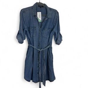 Chambray Shirt Dress by Velvet Heart. Sz L. Coastal, Cowgirl, Rodeo, Festival